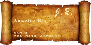 Janovicz Ria névjegykártya